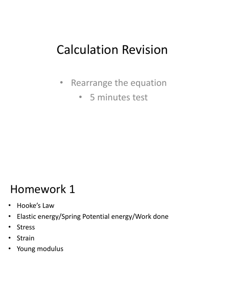 Physics Calculation Revision Guide | PDF