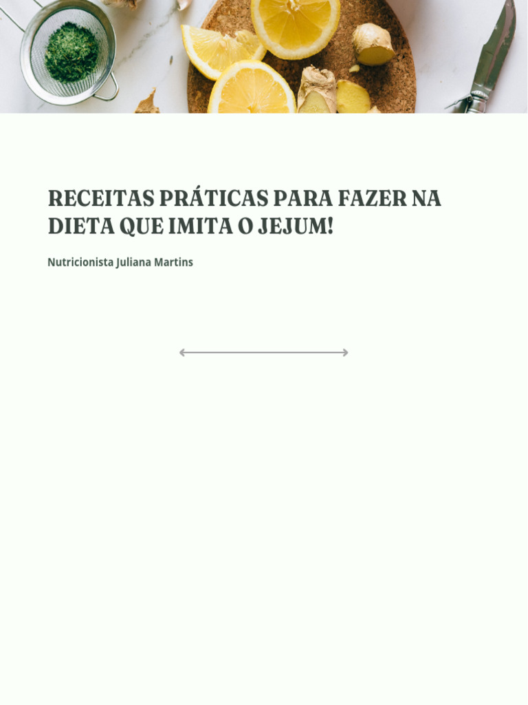 Receitas para Dieta que Imita Jejum | PDF | Alimentos | Nutrientes