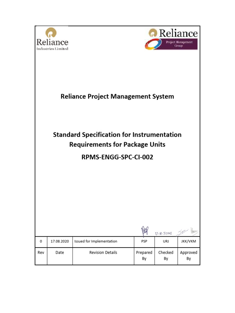 RPMS-EnGG-SPC-CI-002 - r0 - v1.0 (Standard Specification For ...