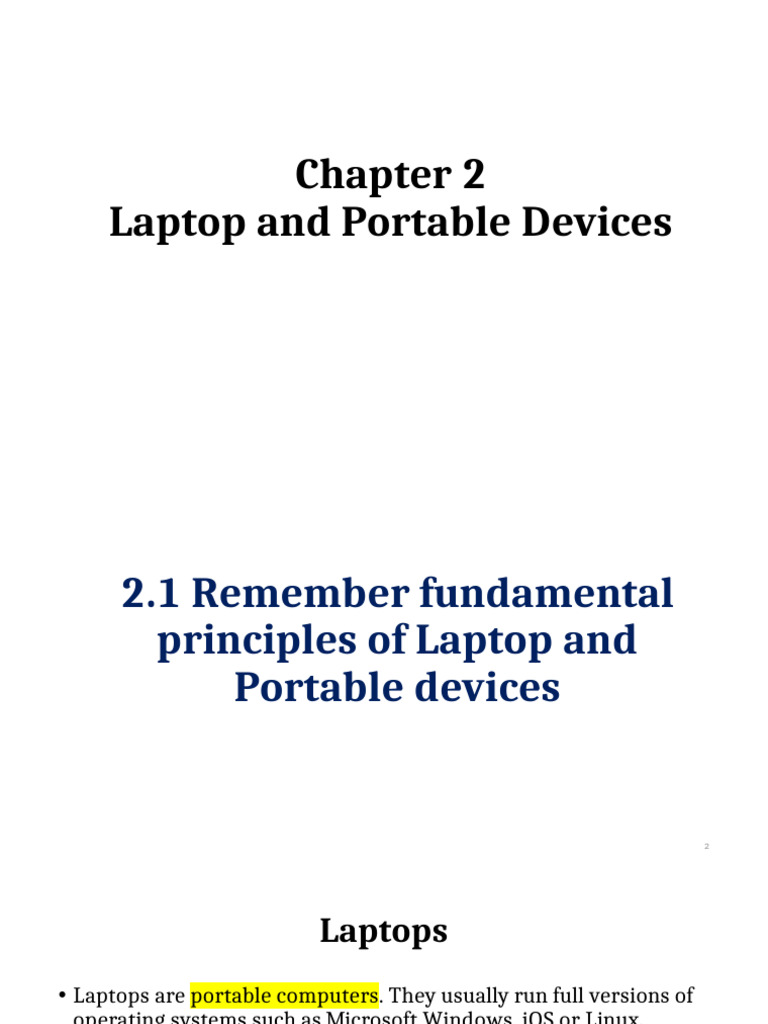 Laptop and Portable Device Overview | PDF | Laptop | Touchscreen
