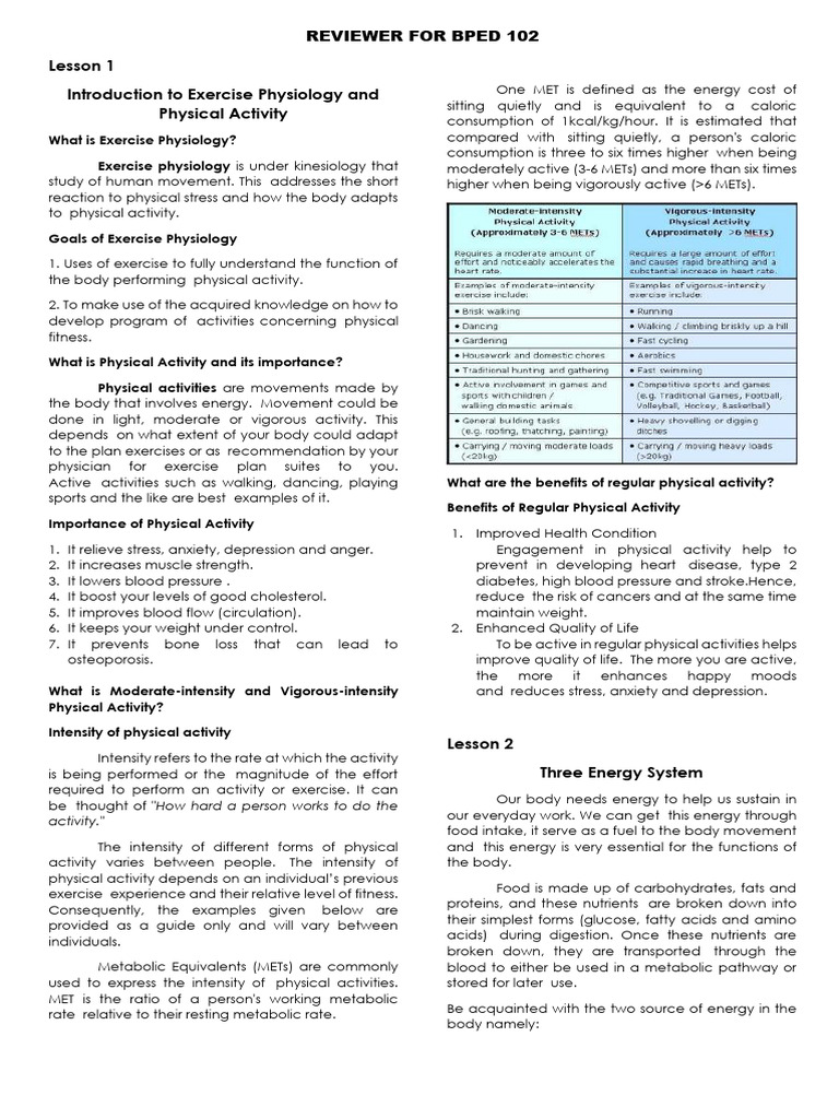 Exercise Physiology Basics and Benefits | PDF | Muscle | Central ...