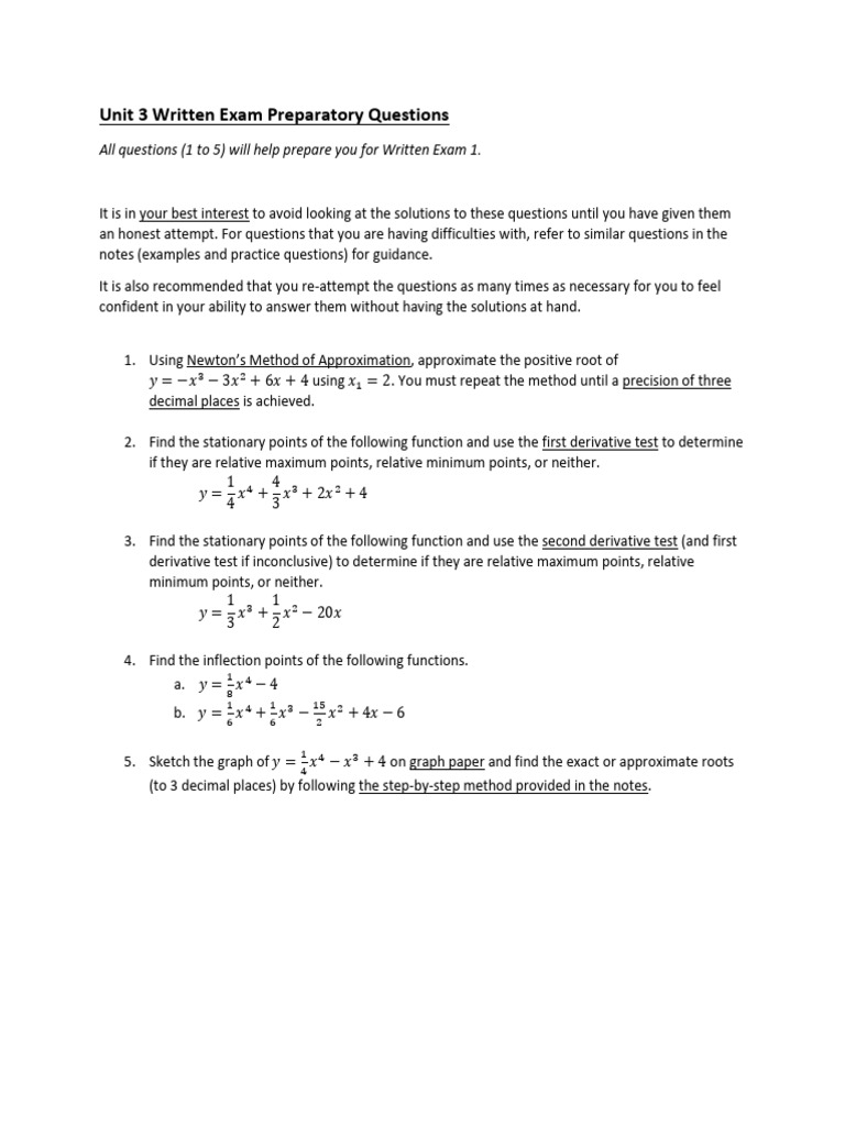 Unit 3 Exam Prep: Math Questions | PDF
