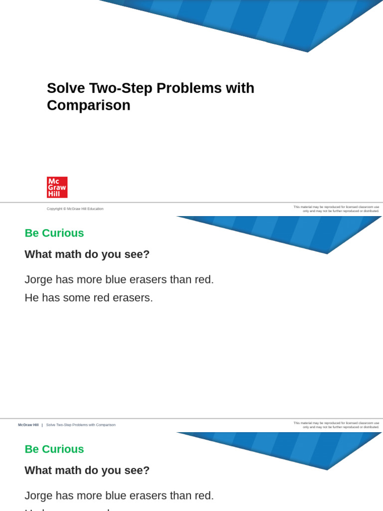 Two-Step Comparison Problem Solving | PDF | Mathematics