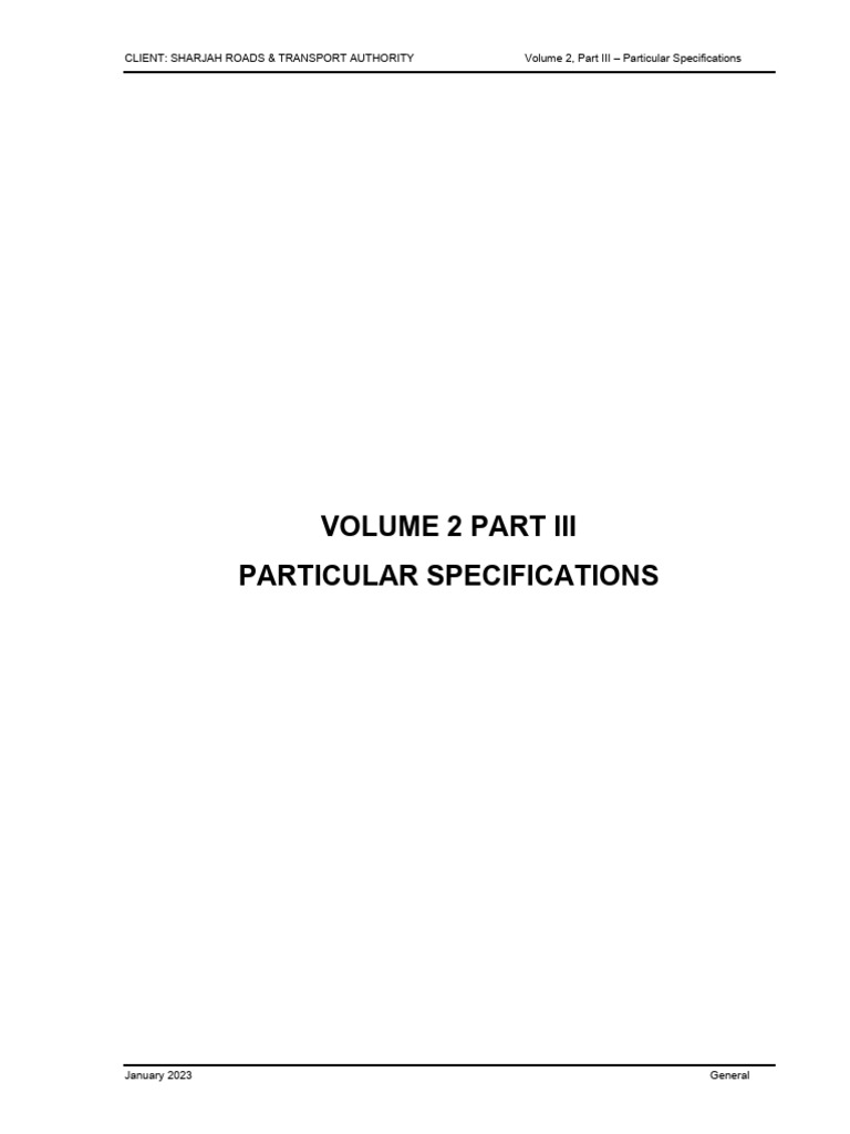 Volume 2 Part III Particular | PDF | Road | Employment