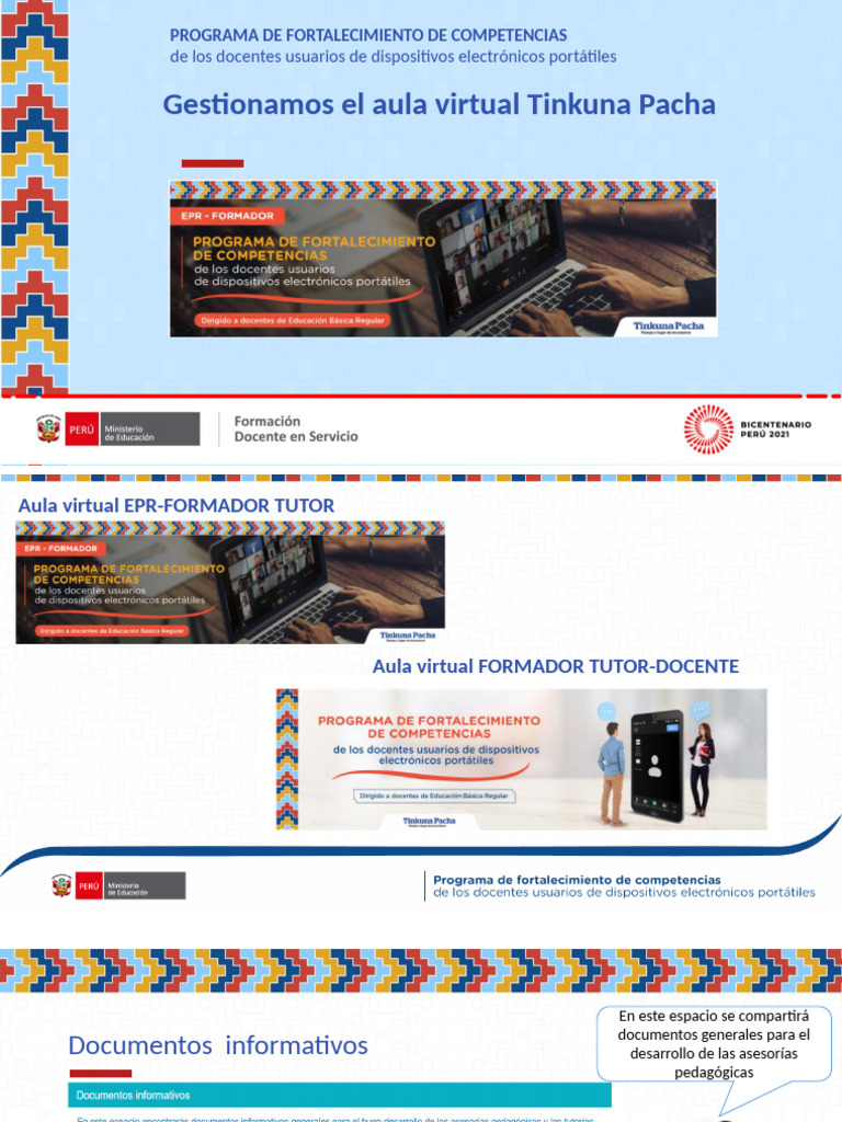 Gestión de Aula Virtual Tinkuna Pacha | PDF | Maestros | Salón de clases