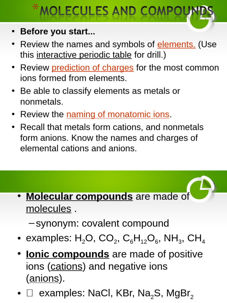 Understanding Ionic and Molecular Compounds | PDF | Chemical Compounds ...