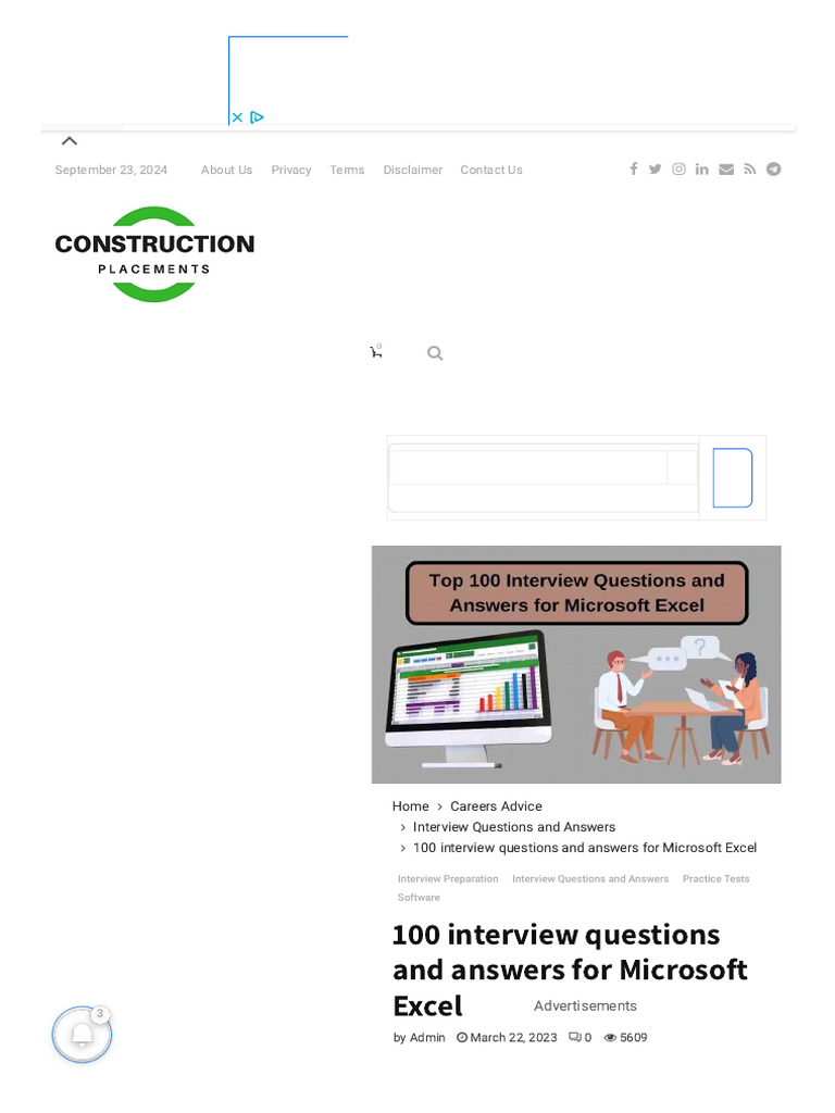 100 Excel Interview Questions & Answers | PDF | Microsoft Excel ...