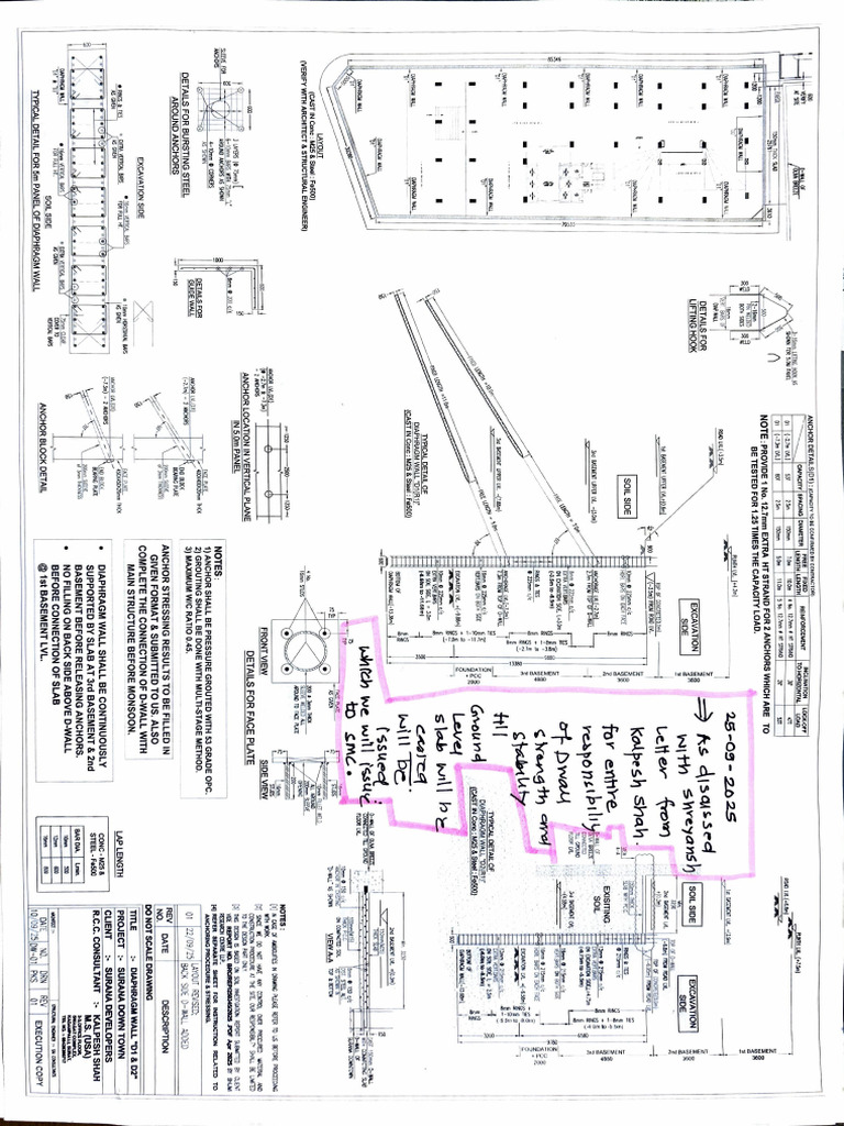 Surana Downtown Diaphragm Wall Details | PDF