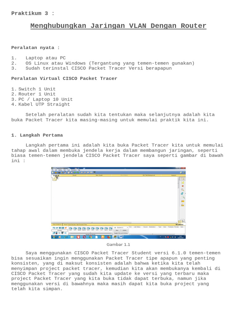 Praktikum VLAN dan Router di Packet Tracer | PDF