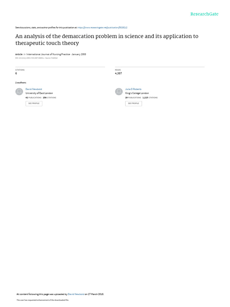 An Analysis of The Demarcation Problem in Science | PDF ...