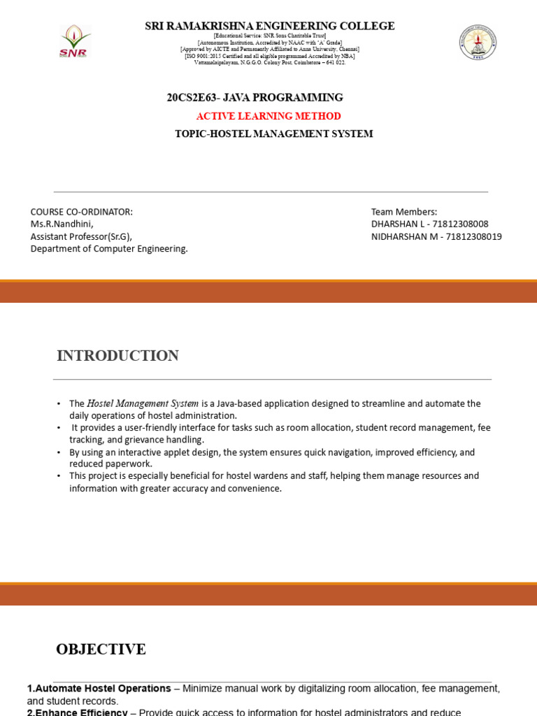 Java Hostel Management System Guide | PDF | Java (Programming Language ...