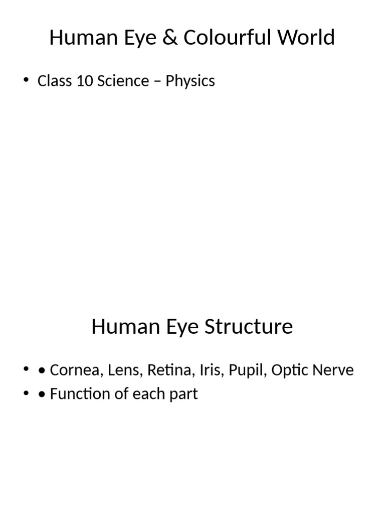 Human Eye Structure and Vision Defects | PDF