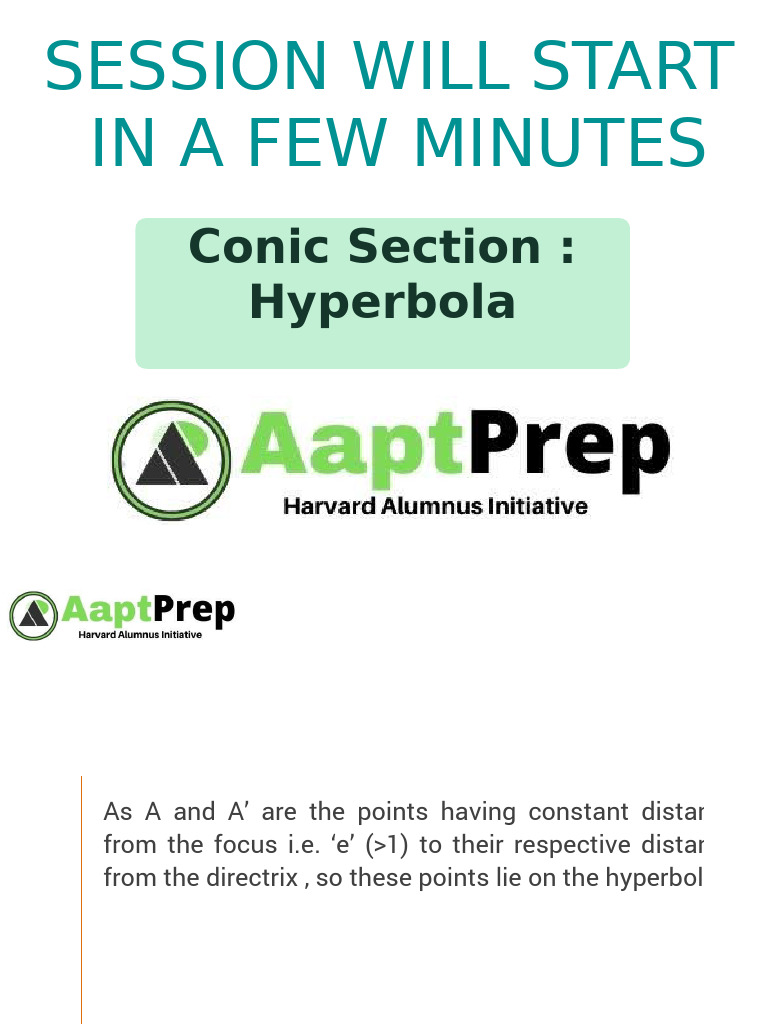 77 AaptPrep Conic Section: Hyperbola | PDF | Coordinate System ...