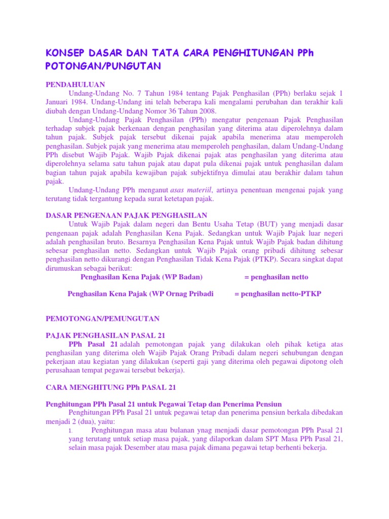 Cara Menghitung Pph Orang Pribadi Yang Memiliki Usaha - Seputar Usaha