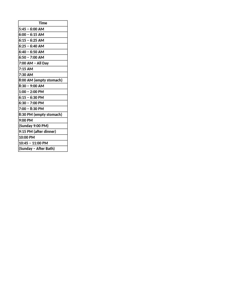 Daily Timetable Overview | PDF