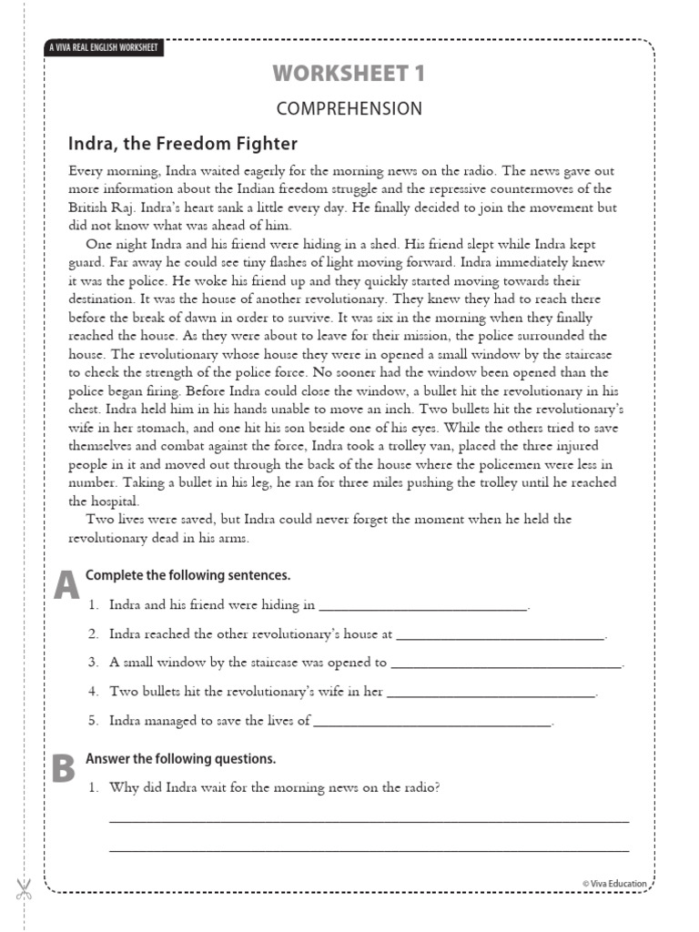 Class 7 English Worksheet Answers | PDF