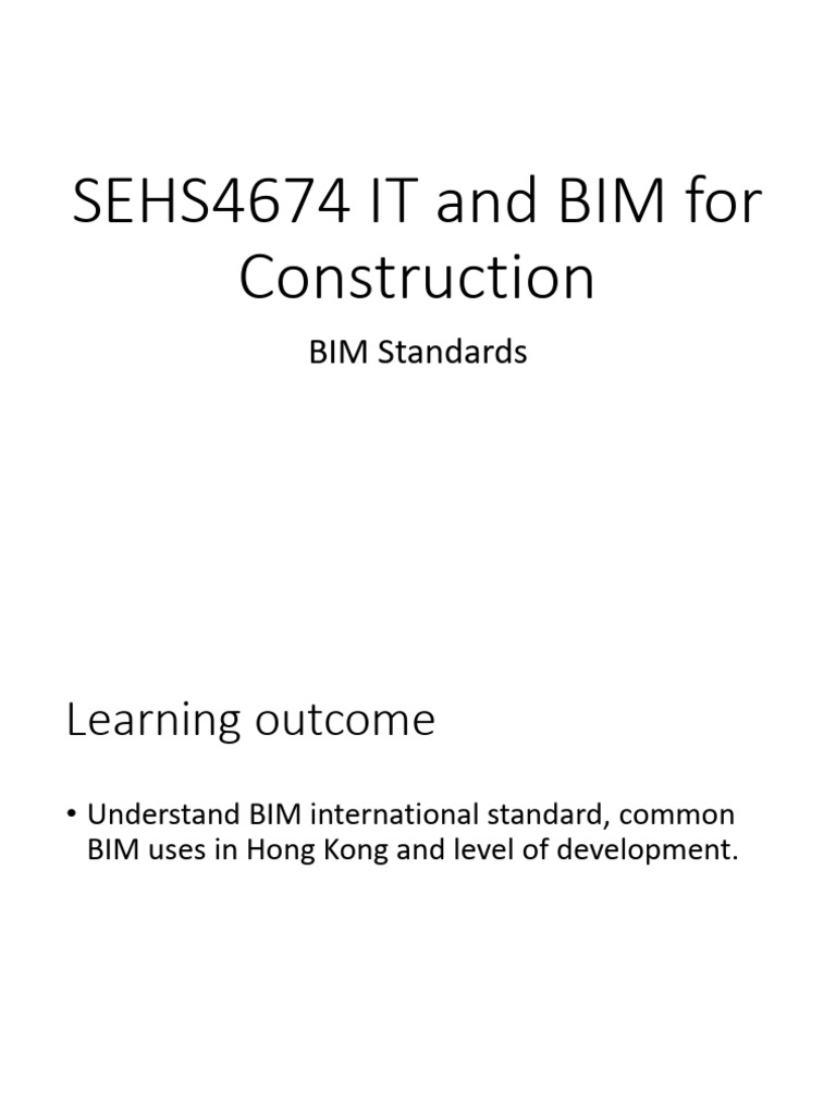 BIM Standards and Practices in Hong Kong | PDF | Building Information ...