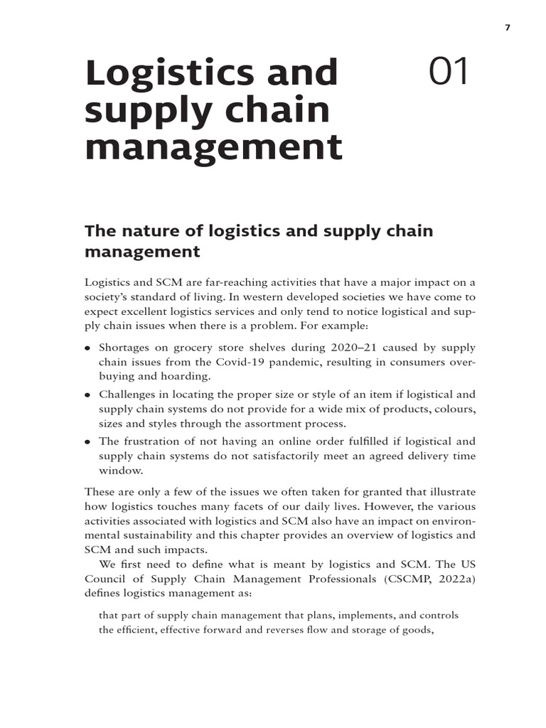 (01 Logistics and Supply Chain Management) | PDF | Supply Chain ...