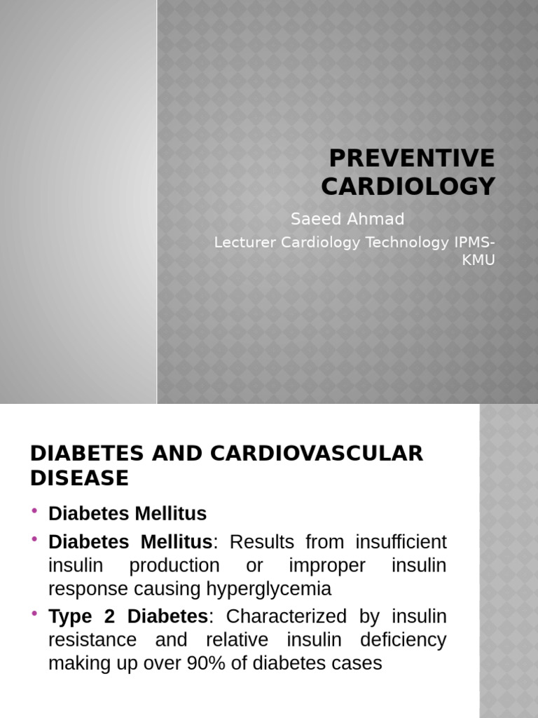Diabetes and Cardiovascular Disease Risks | PDF | Cardiovascular ...