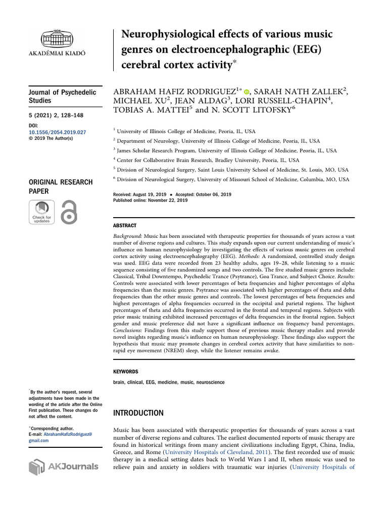 EEG Music Genre Effects on Brain Activity | PDF ...