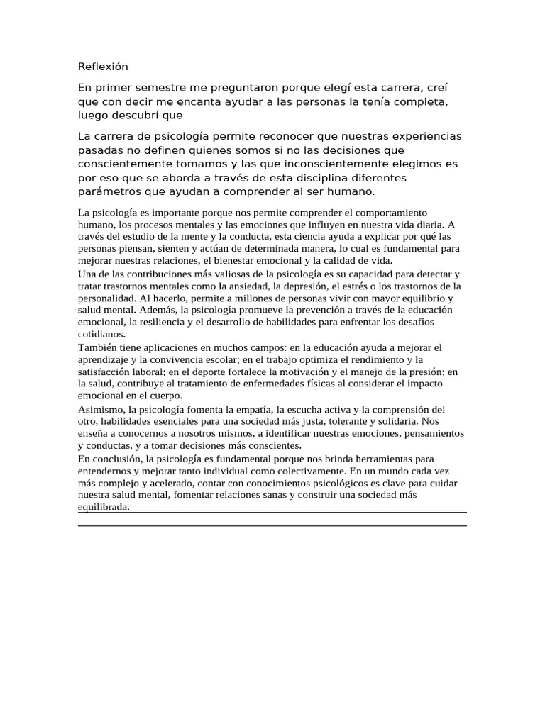 Importancia de la Psicología en la Vida Diaria | PDF