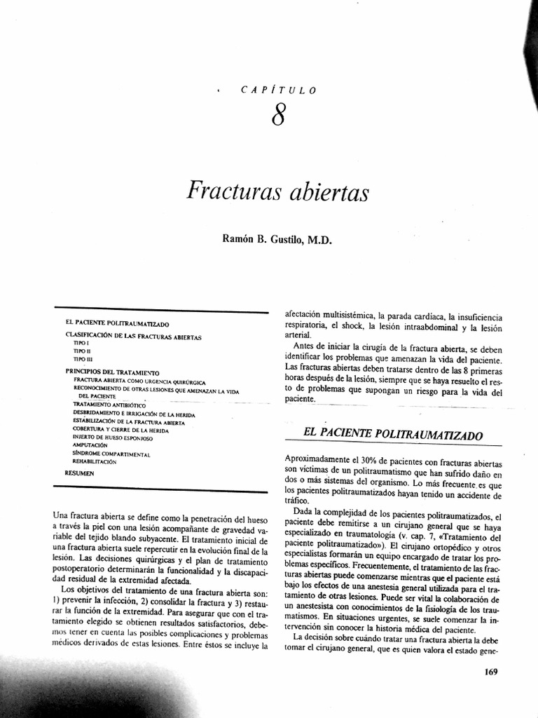 Fracturas Abiertas. Gustilo | PDF