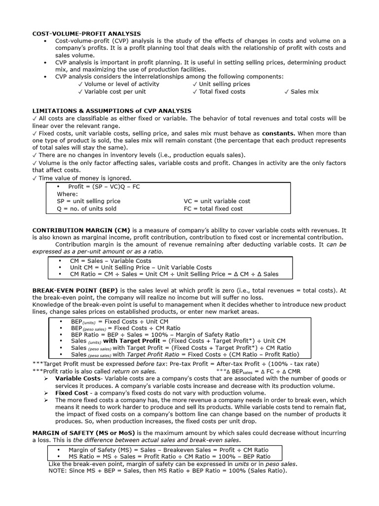 Cost-Volume-Profit Analysis Guide | PDF | Financial Accounting ...