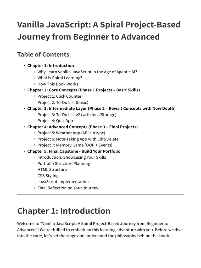 Master Vanilla JavaScript: Project Guide | PDF | Document Object Model ...
