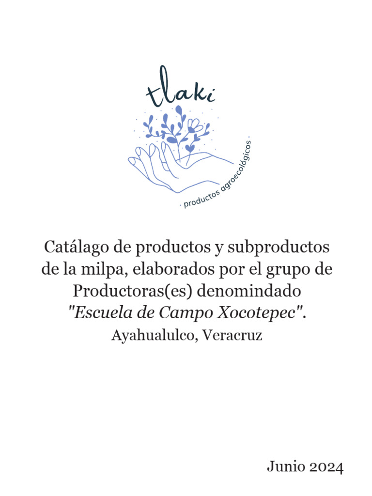 Catálogo - Productos en Milpa - Grupo Xocotepec, Ayahualulco | PDF ...