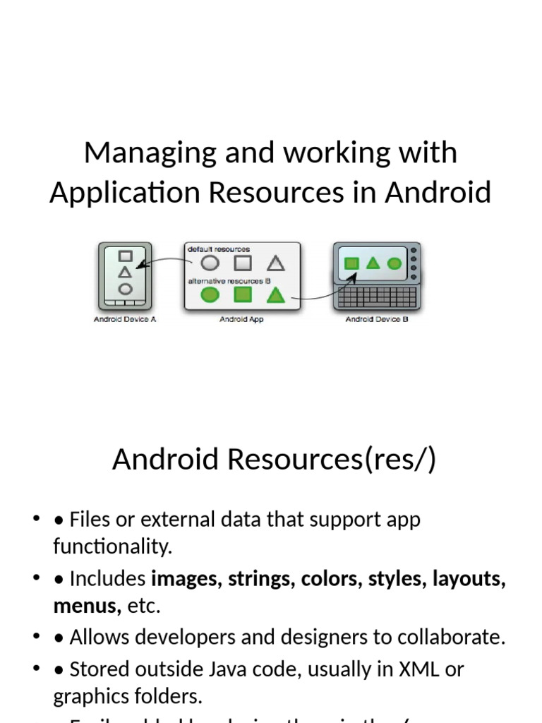 Android Resources Presentation | PDF | Menu (Computing) | Xml