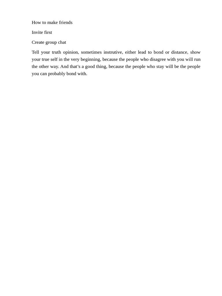 How To Make Friends | PDF