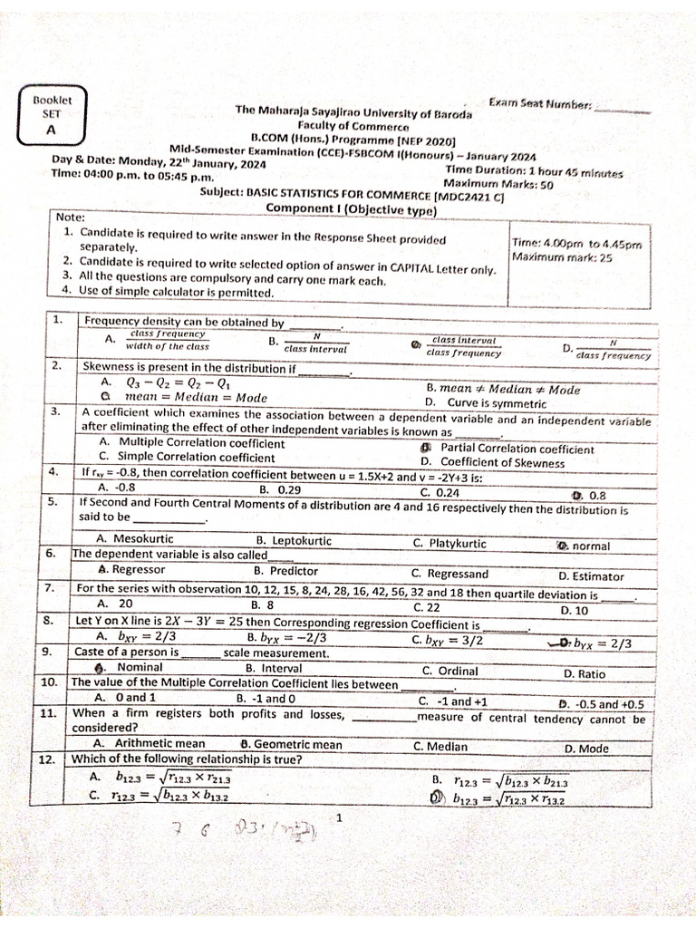 Statistics Paper Internal | PDF