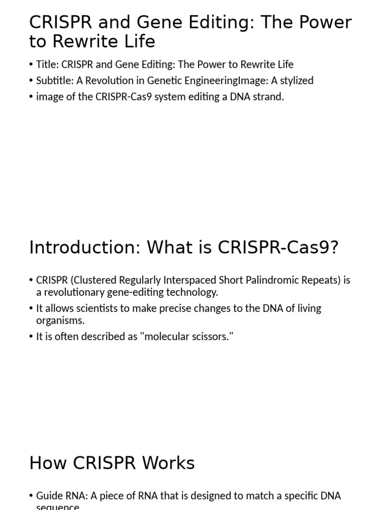 CRISPR and Gene Editing | PDF