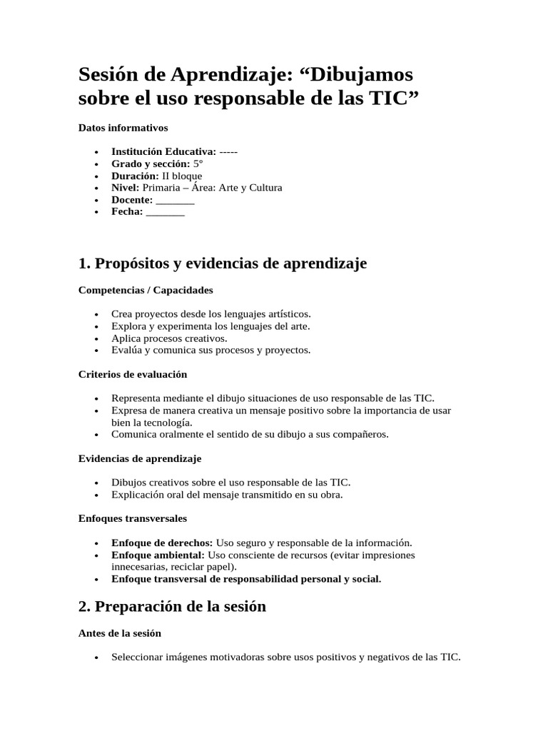 Dibujo sobre uso responsable de TIC | PDF | Tecnología de información y ...