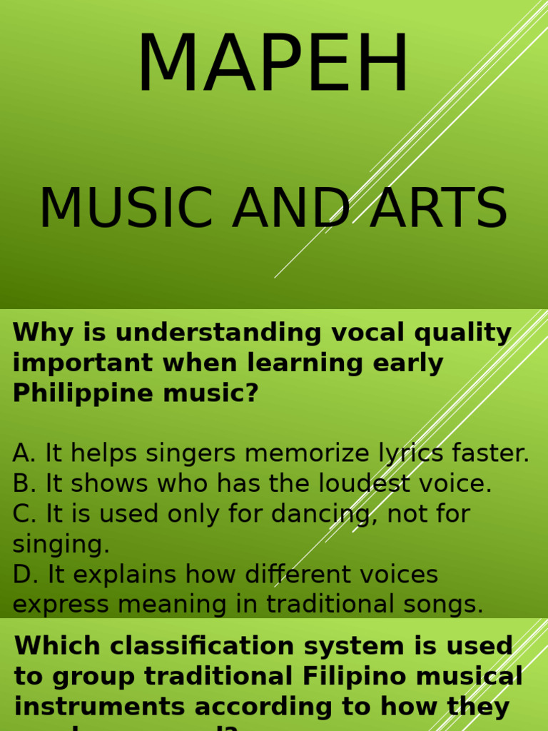Mapeh Music and Arts | PDF | Human Voice | Textiles