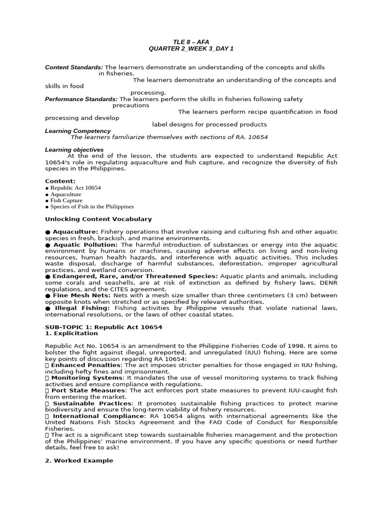 RA 10654: Regulating Aquaculture Practices | PDF | Aquaculture ...