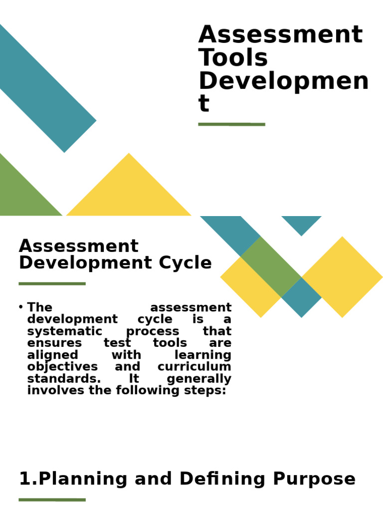 Assessment Tools Development | PDF