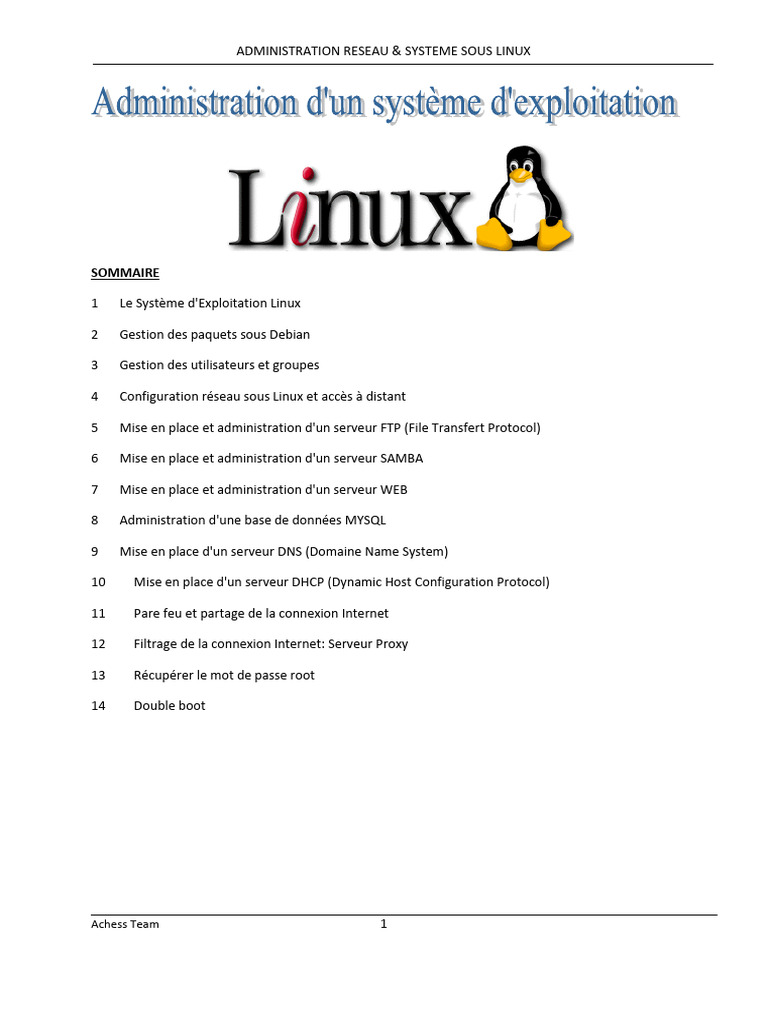 Administration Réseau et Système Linux | PDF | Linux | Serveur ...