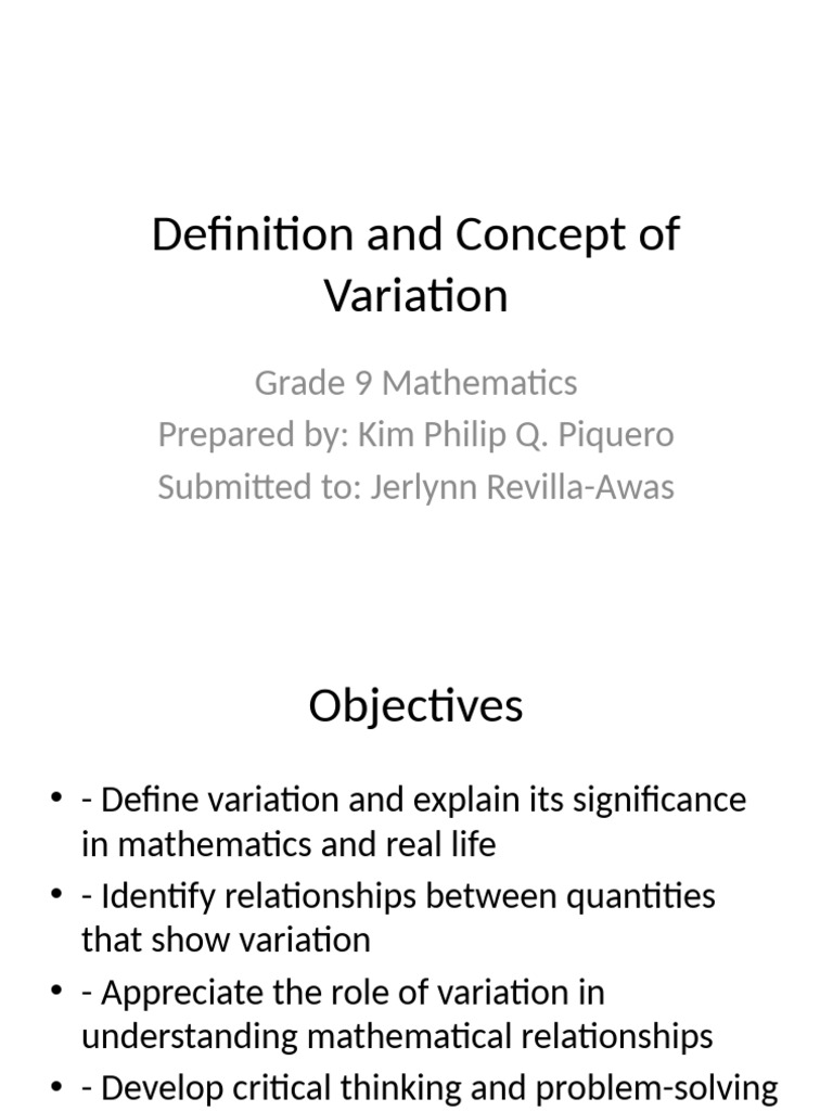 Understanding Variation in Mathematics | PDF