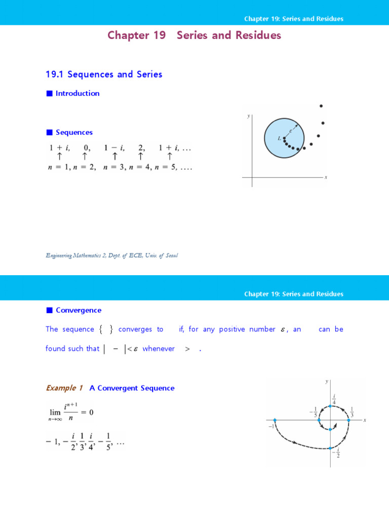 Series and Residues in Engineering Math | PDF | Sequence | Power Series