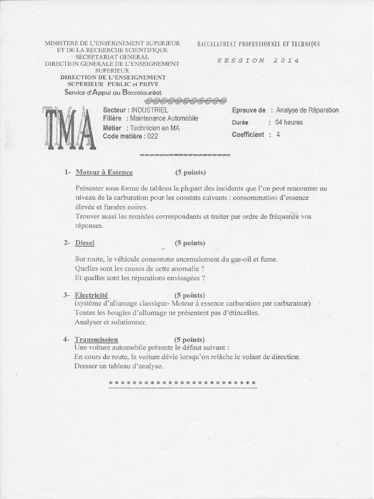 Analyse de R閜aration - TMA | PDF