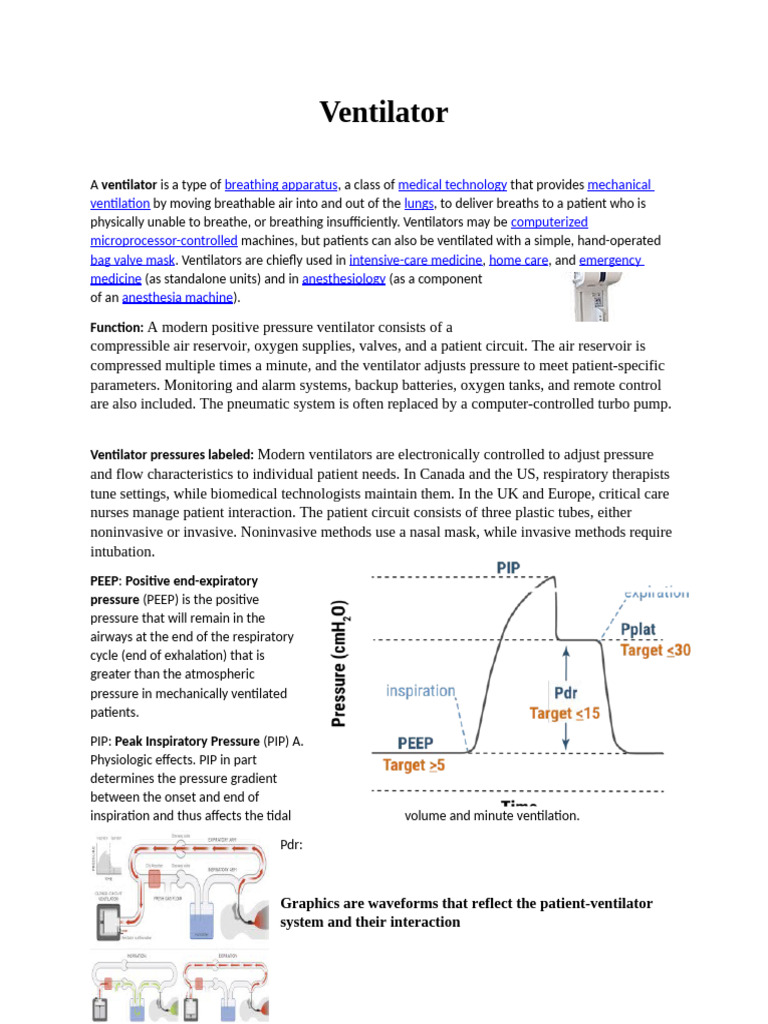 High Pressure Ventilator Mechanics | PDF | Respiratory System ...