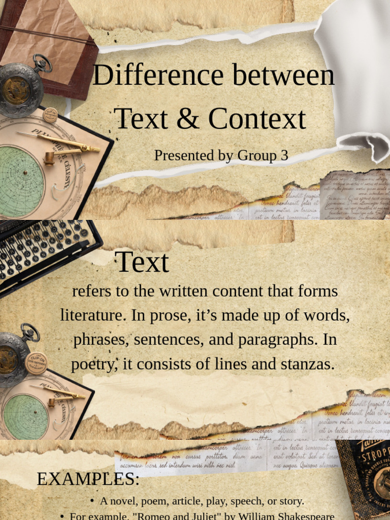 Text vs. Context in Literature Explained | PDF | Poetry | Liberal Arts ...