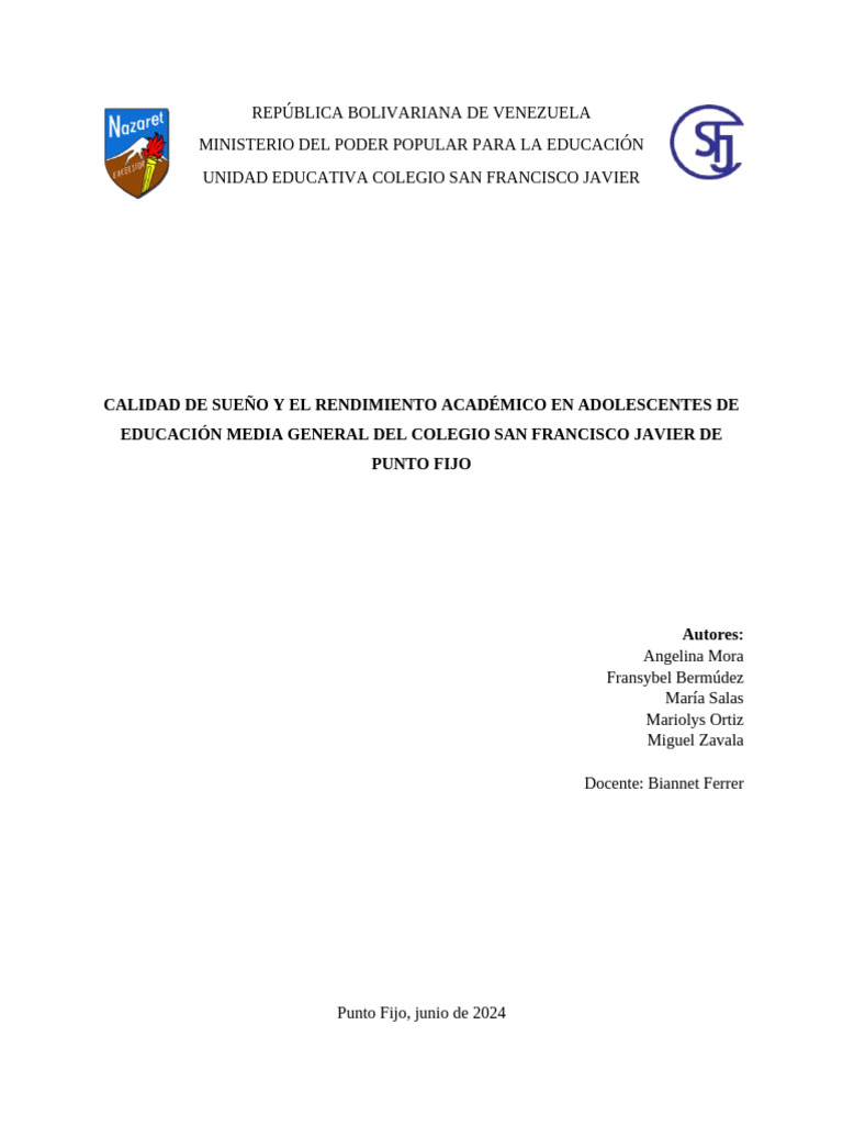 Calidad de Sueño y Rendimiento Académico | PDF | Dormir | Aprendizaje