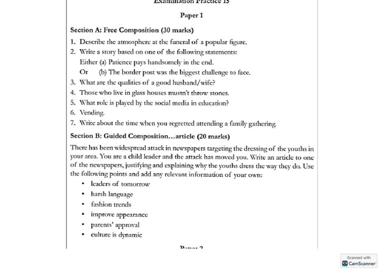 Section B Practice 1 | PDF