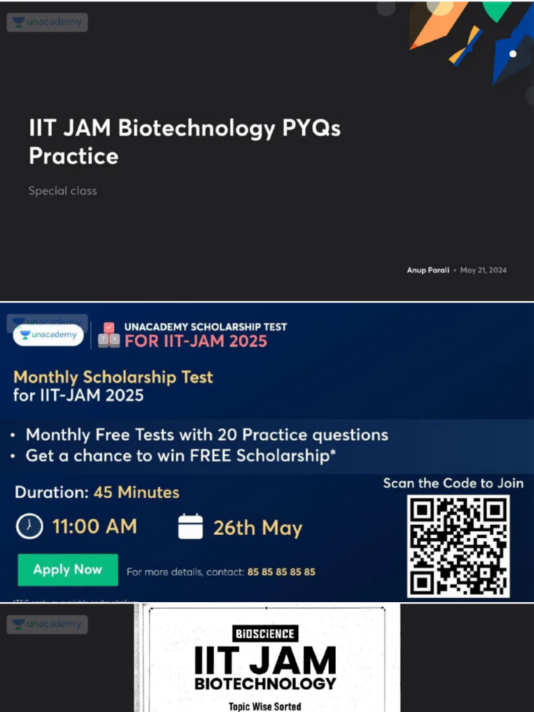 IIT JAM Biotechnology PYQs Practice No Anno | PDF