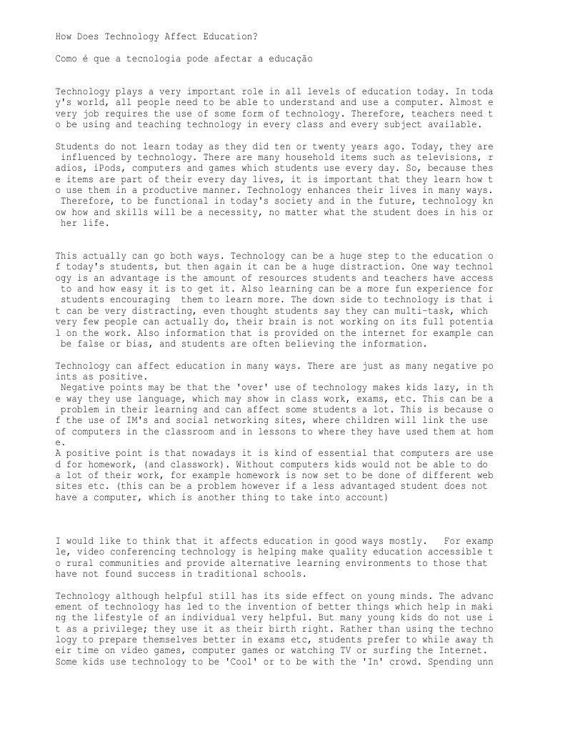 How Does the Technologies Can Affect Education Technology