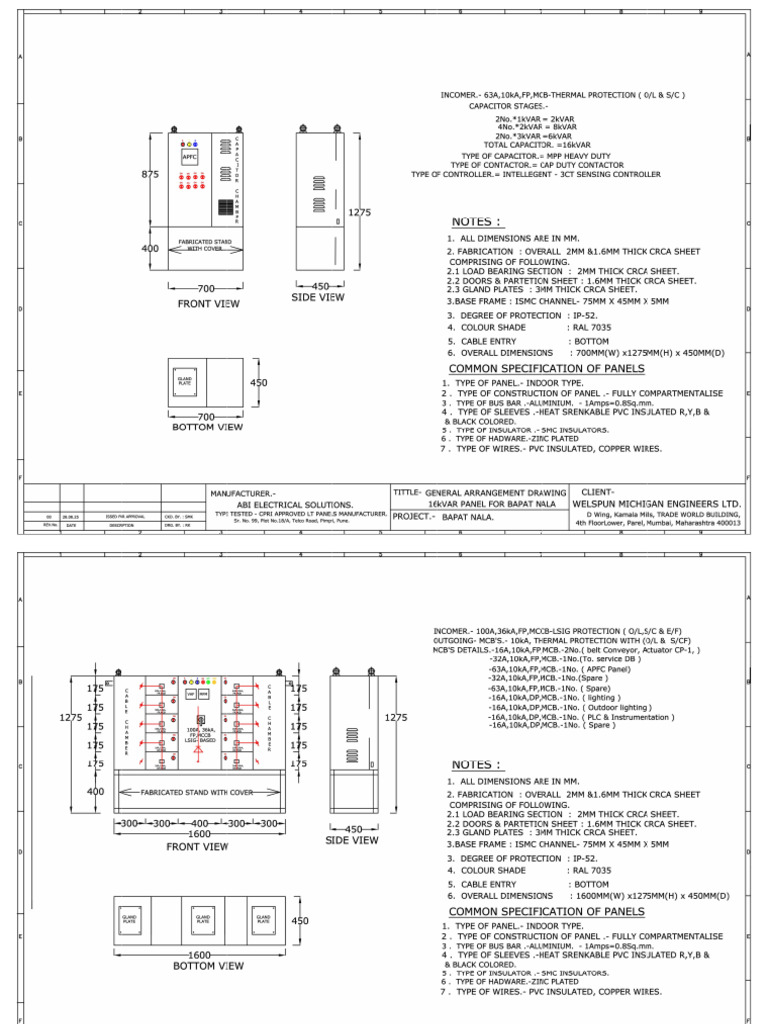 GAD - LT Panel and APFC Panel | PDF