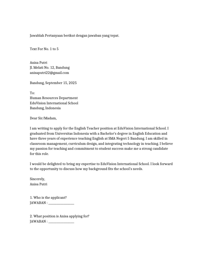 Job Application and Interview Questions Guide | PDF