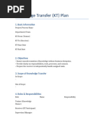 Knowledge Transfer Plan Template | PDF